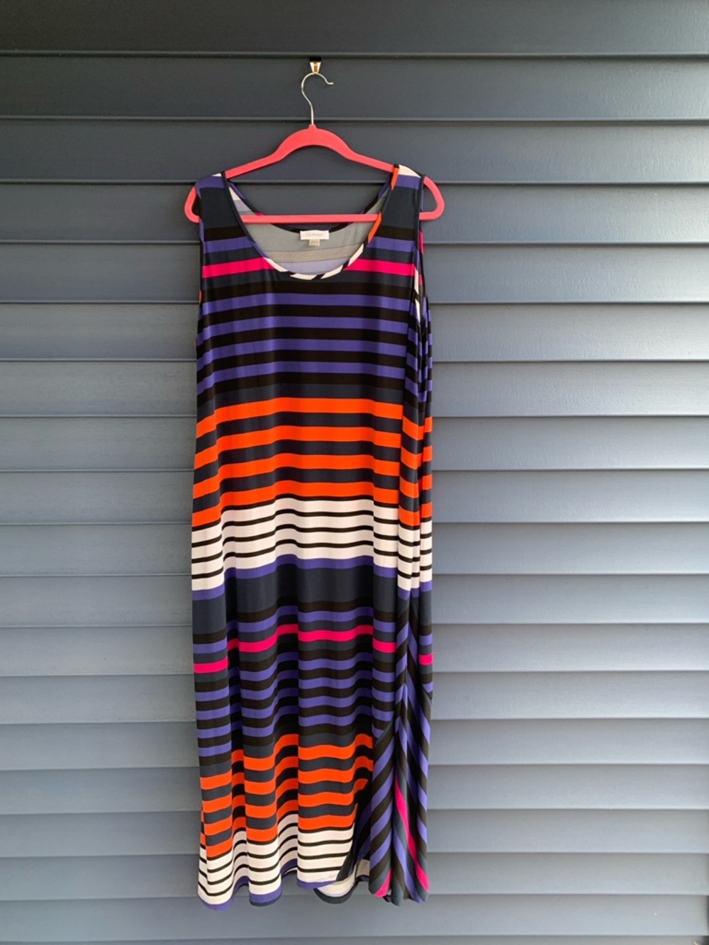 Calvin Klein Sleeveless Maxi Dress in Black, Orange, Purple, White & Pink